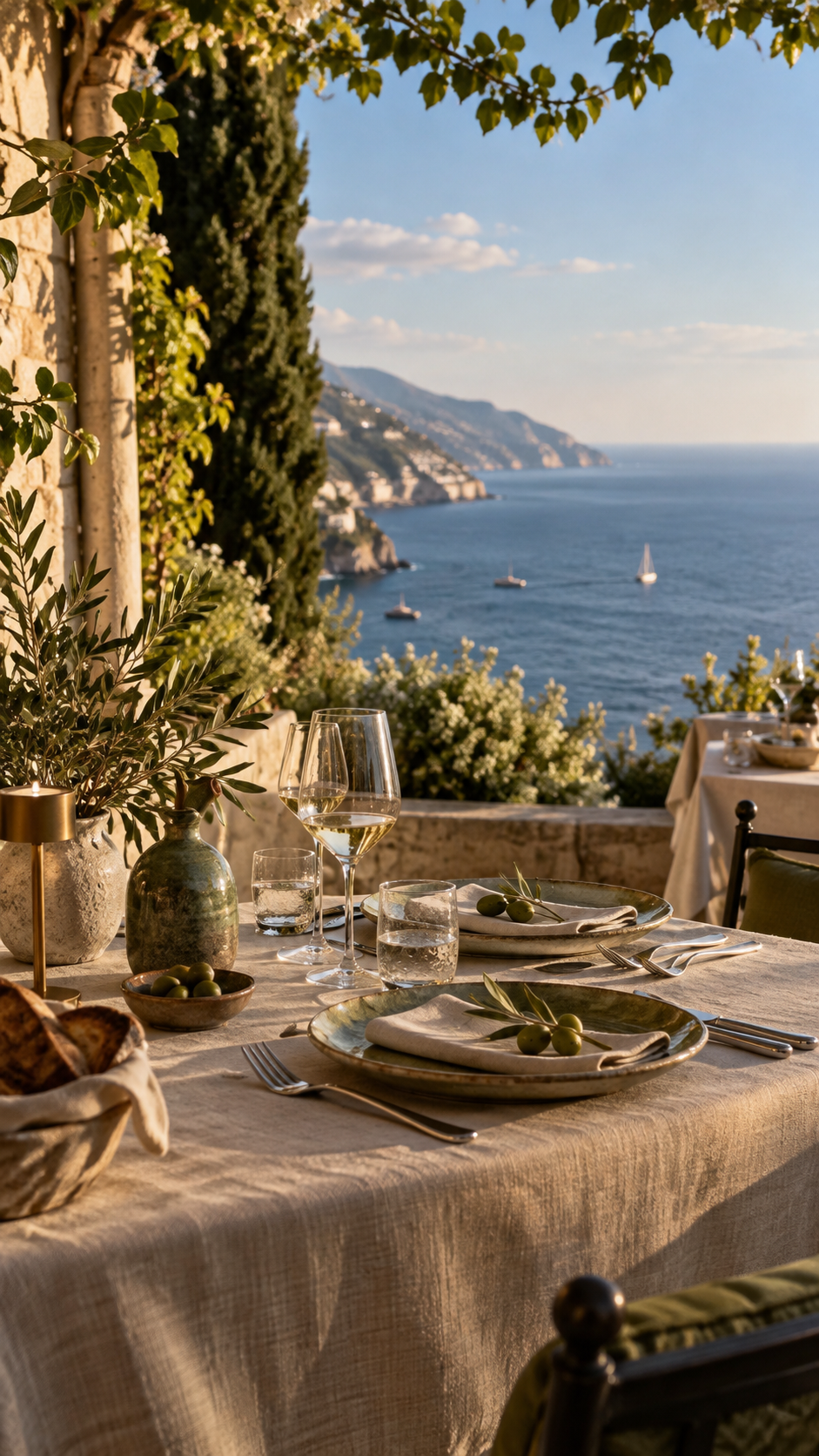 Cucina italiana con vista mare